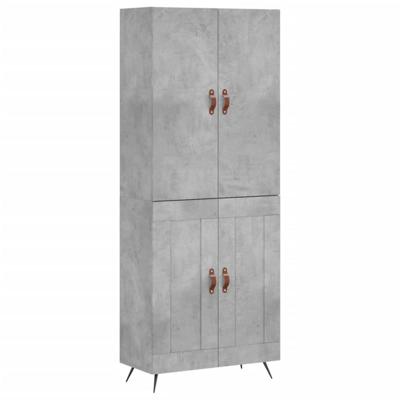 Hoge kast 69,5x34x180 cm bewerkt hout betongrijs