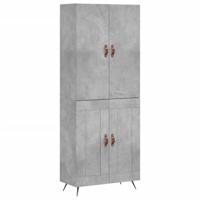 Hoge kast 69,5x34x180 cm bewerkt hout betongrijs - thumbnail
