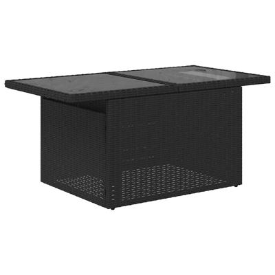 6-delige Loungeset met kussens poly rattan zwart - thumbnail