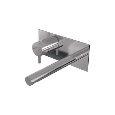 Chrome Edition inbouw wastafelmengkraan met rechte uitloop en afdekplaat B2 chroom