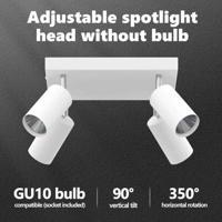 VidaXL Plafondspot met schijnwerpers wit 26 x 26 x 16 cm metaal - thumbnail