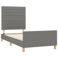 Bedframe zonder matras 80x200 cm stof donkergrijs - thumbnail