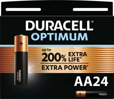Duracell Optimum Alkaline AA batterijen - 24 stuks