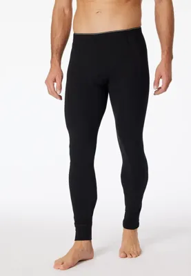 Heren Onderbroek lang 95/5 - Biologisch katoenen lange heren pantalon met sluiting - Zwart en Blauw