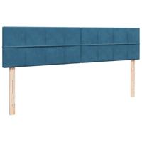 Ottoman bed met matras en LED's 180x200 cm fluweel donkerblauw - thumbnail