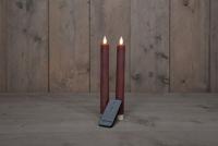 2Pcs Antiek Roze Rustiek Wax Diner Kaars 23Cm Bew. Vlam Met Afstands Bediening 2Xaa Anna's Collection - Annas collection - thumbnail