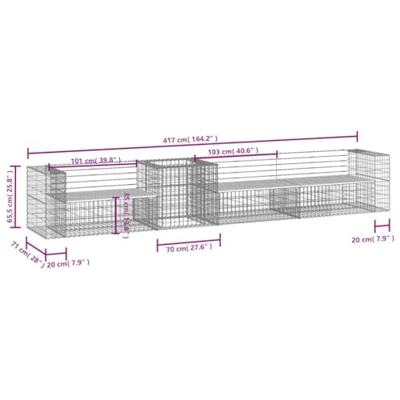Tuinbank met schanskorf geïmpregneerd grenenhout
