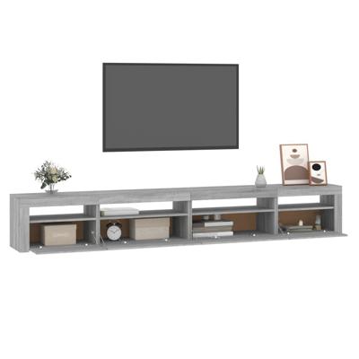 Tv-meubel met LED-verlichting 270x35x40 cm grijs sonoma eiken