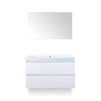 Maxx XL Badmeubelset 100 cm - Wit Hoogglans - Wastafel Just Zonder kraangat - met Spiegel - thumbnail