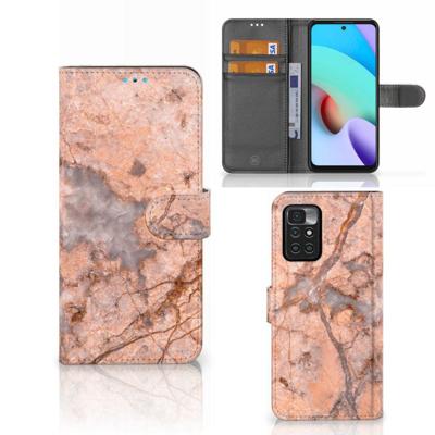 Xiaomi Redmi 10 | Bookcase | Marmer Oranje