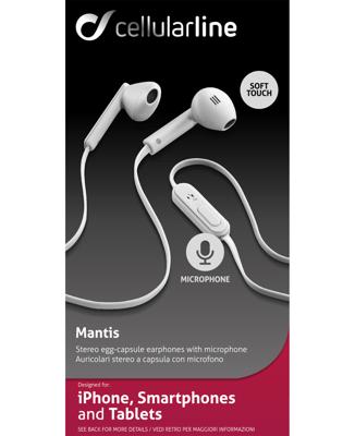 Cellularline Mantis stereo koptelefoon met heldere microfoon Mantis Stereo 1 wit