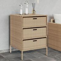 Tuinkast 55x59x80 cm poly rattan beige - thumbnail