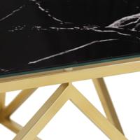 Salontafel roestvrijstaal en gehard glas goudkleurig - thumbnail