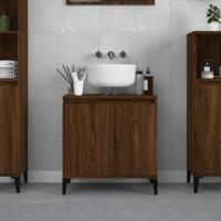 Wastafelkast 58x33x60 cm bewerkt hout bruin eikenkleur - thumbnail