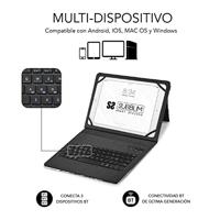 SUBBLIM Beschermhoes voor tablet 11 inch, met bluetooth-toetsenbord, Spaans toetsenbord, elastiek, oplaadpoort, ultra dun, keytab Pro marmer, wit - thumbnail