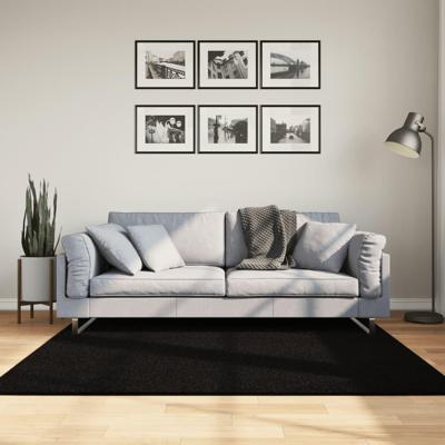 VidaXL Vloerkleed huarte laagpolig zacht wasbaar 160x160 cm zwart