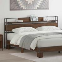 Opberghoofdbord met opslag bruin eikenkleur 200 cm Bewerkt hout - thumbnail