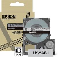 Epson C53S672087 labelprinter-tape Zwart op grijs LK - thumbnail
