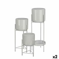 Plantenbakkenset Gift Decor Grijs Ijzer 3 Onderdelen (2 Stuks) - thumbnail