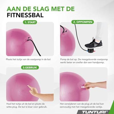 Fitnessbal Anti-Burst 75cm Purple - thumbnail