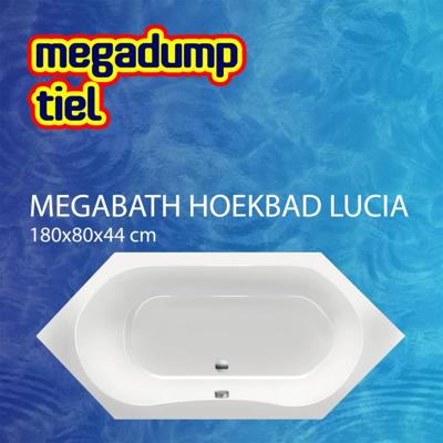 Xenz Lucia Hoekbad - 180x80x47 - afvoer Midden - acryl - wit 6890-01 Xenz Lucia Hoekbad - 180x80x47 - afvoer Midden - acryl - wit 6890-01