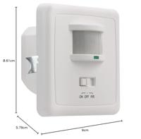 LED Inbouw Bewegingssensor PIR - 1200 Watt - IP20 - Wit - thumbnail