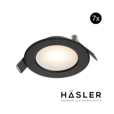 Inbouwspot Häsler Murcia Incl. Fase Aansnijding Dimbaar 9.2 cm 4 Watt Warm Wit Zwart Set 7x Inbouwspot Häsler Murcia Incl. Fase Aansnijding Dimbaar 9.2 cm 4 Watt Warm Wit Zwart Set 7x