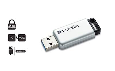 USB stick Verbatim Secure Pro Zwart Zwart/Gris 64 GB