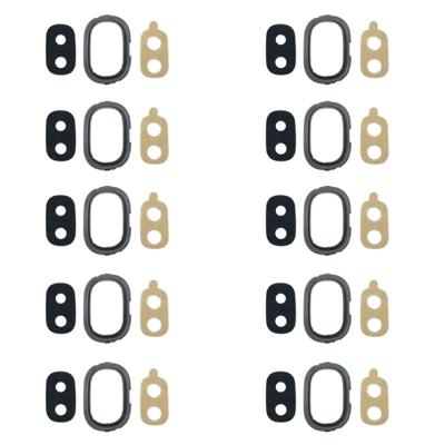 10 stuks terug Bezel van de Camera met Lens omslag & lijm voor Galaxy J4 J400F/DS J400G/DS (zwart)