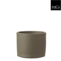 Mica Decorations era pot groen relief 14x17cm - thumbnail