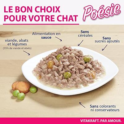 Vitakraft Poésie Création in saus natvoer kat multipack (6 x 85 g) 1 verpakking