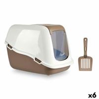 Kattenbak Wit Beige Plastic 39,7 x 57 x 39 cm (6 Stuks) - thumbnail
