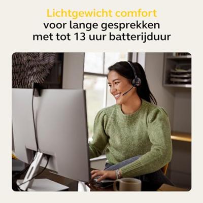 Jabra Engage 55 On Ear headset Telefoon DECT Stereo Zwart Incl. oplaad- en dockingstation, Volumeregeling, Microfoon uitschakelbaar (mute)