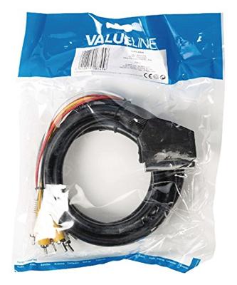 Valueline Vlvp31160b20 Scart - Rca Kabel Scart Mannelijk - 6x Rca Mannelijk 2,00 M Zwart