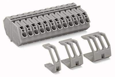 WAGO 826-166 Doorgangsklem Veerklem Grijs 50 stuk(s)