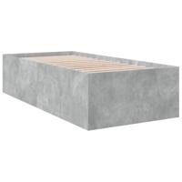 Bedframe bewerkt hout betongrijs 75x190 cm - thumbnail