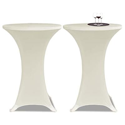 VidaXL Statafelhoes stretch ø80cm crème (2 stuks)