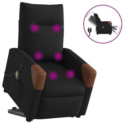 Sta-op-massagestoel elektrisch verstelbaar stof zwart
