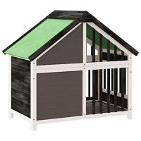 Hondenhok 96x60,5x87 cm massief grenenhout grijs - thumbnail