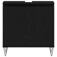 3-delige Badkamermeubelset Zwart Eiken Bewerkt Hout - thumbnail