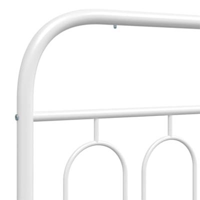 Bedframe met hoofdbord metaal wit 140x200 cm - thumbnail