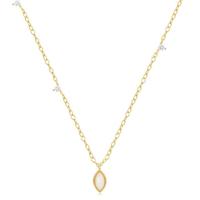 Zilveren Ketting met Gouden Plating en Opaal Hanger - Delicate Schoonheid van Elenza - thumbnail