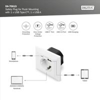 Digitus DA-70615 Stopcontact (onderbouw) Met USB Wit - thumbnail