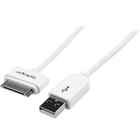 StarTech.com 1m USB iPhone/iPad en iPod oplaadkabel, USB op Apple 30 pin dock connector/stekker datakabel, wit - thumbnail