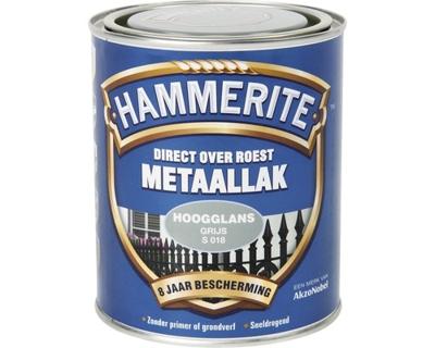 Hammerite Metaallak Hoogglans | Grijs | S018 | 250ml - 5124064