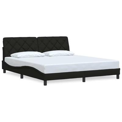 Bedframe zonder matras stof zwart 180x200 cm