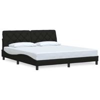 Bedframe zonder matras stof zwart 180x200 cm - thumbnail