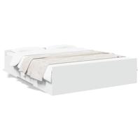 Bedframe met lades bewerkt hout wit 150x200 cm - thumbnail
