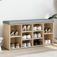 Schoenenbank 102x32x50 cm bewerkt hout sonoma eikenkleurig - thumbnail