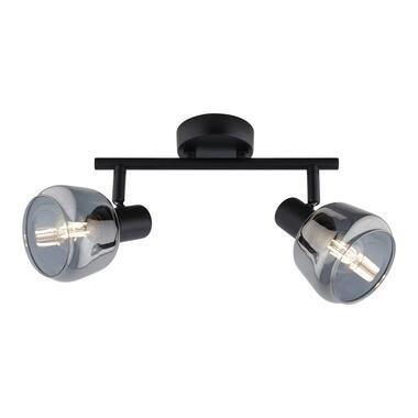 2-spot Noah - smoke glas zwart - E14 - Leen Bakker